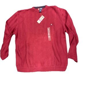 Chaps Mens Maroon Knit Pullover Crew Neck‎ Sweater Long Sleeve Size XXL NWT